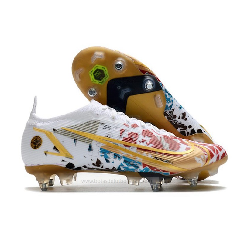 Nike Mercurial Vapor Elite SG Pro Blanco Rojo Oro Azul